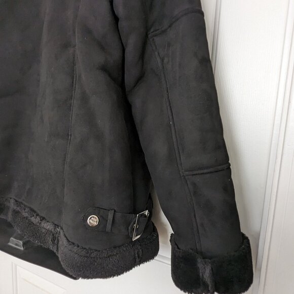 Steve Madden Women's Faux-Shearling Coat, Created for Macy's Size M Black - Picture 9 of 13